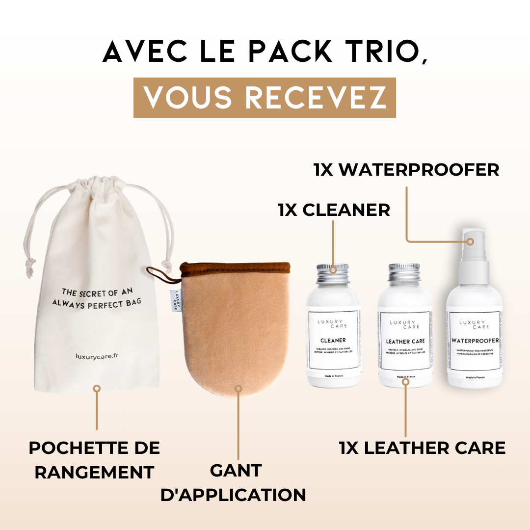 TRIO PACK: 1 Moisturizer + 1 Cleaner + 1 Waterproofer